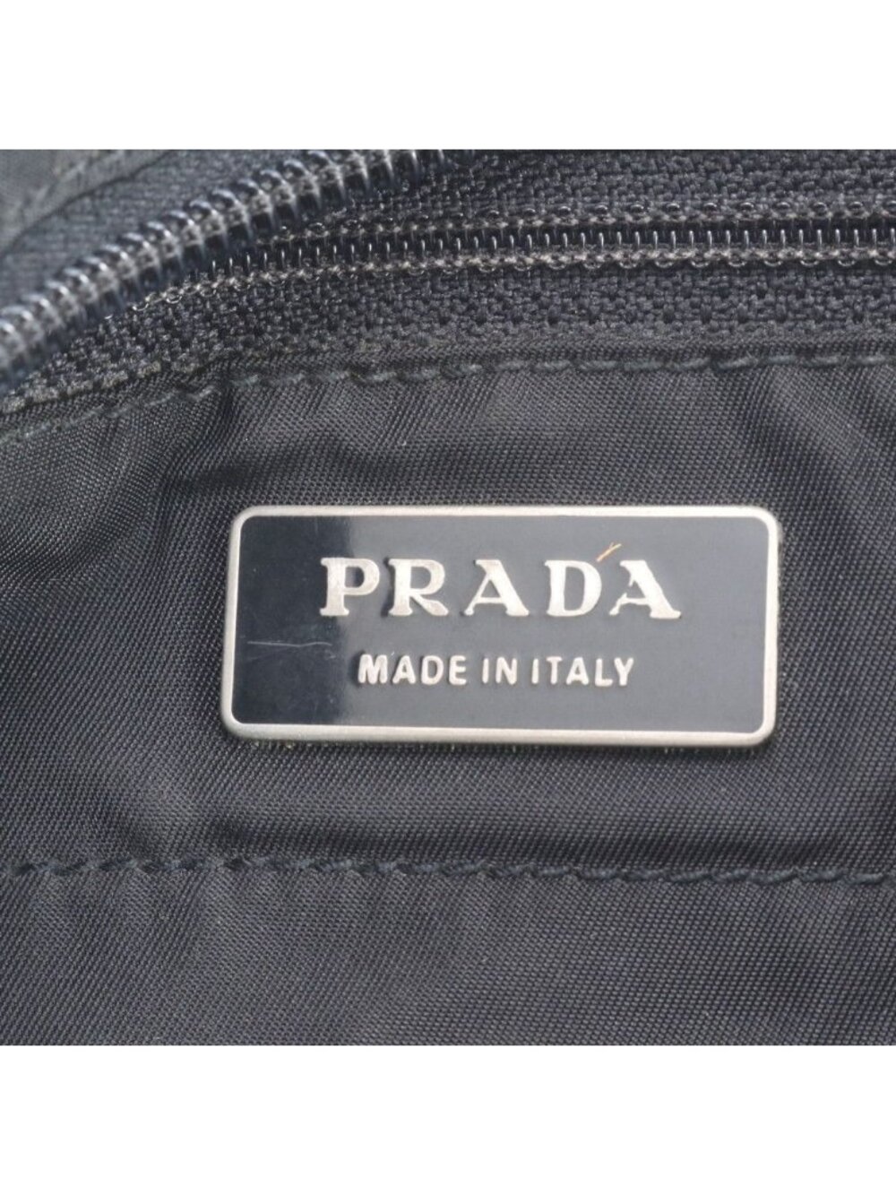 ★SOLD★ Prada Tessuto Nylon Triangle Logo Leather Tote Shoulder Black - Picture 8 of 8